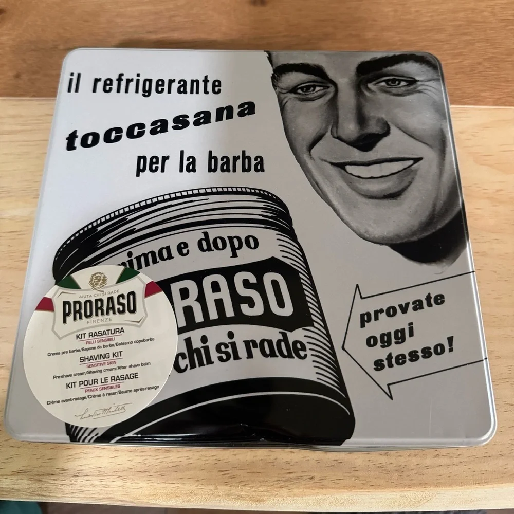 PRORASO Vintage Toccasana sensitive skin shaving Tin Gift set Set 3Pc